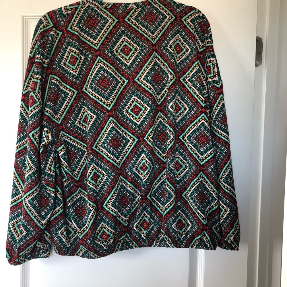 Geometric Patterned Zip Up Bomber Jacket - Picture 8 of 8